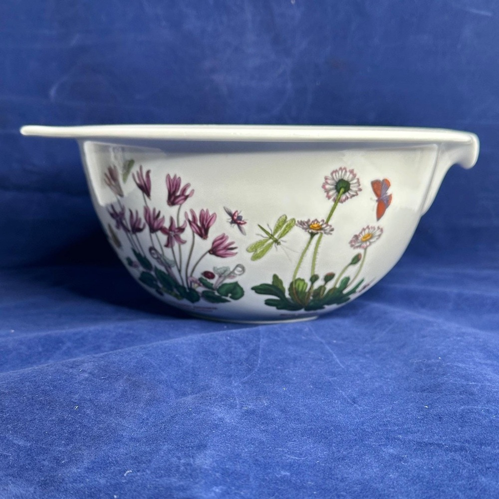 Portmeirion Botanical Garden Mixing Pouring Bowl 12.5 Inch Ceramic Floral Butter